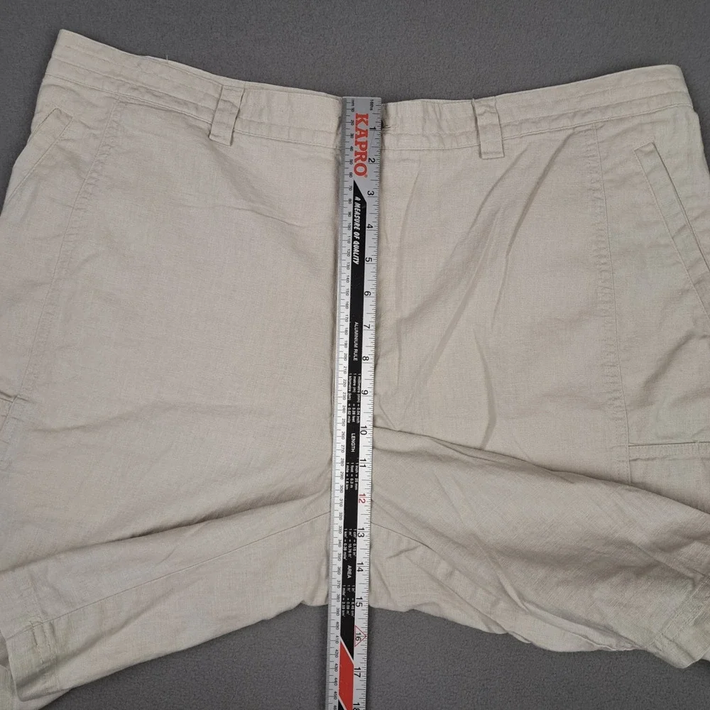Cubavera Linen Shorts Mens 40 Khaki Cargo 10